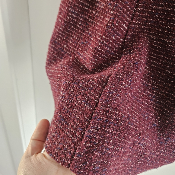 J. Crew Dark Red Tweed Fit And Flare Sleeveless Mini Dress Size 6 - Picture 3 of 5